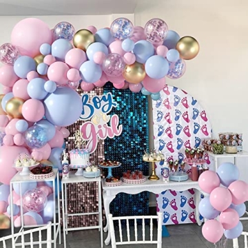 Janinus Pink Blue Balloon Arch Kit for Gender Reveal