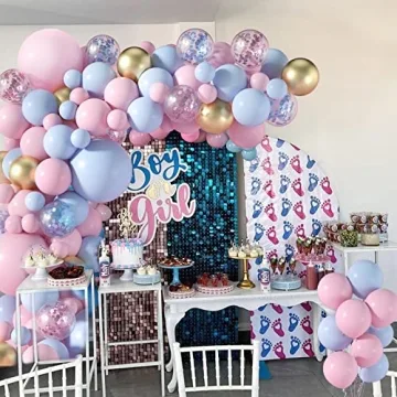 Janinus Pink Blue Balloon Arch Kit for Gender Reveal