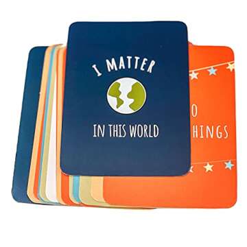 Unbroken Mama Positive Affirmation Cards for Kids and Toddlers. Unique designs featuring daily affirmations kids, including inspirational quotes, mindful meditation thoughts