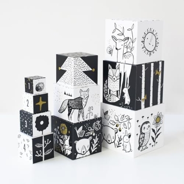 Wee Gallery Stacking Blocks - Woodland Animal Toy for Kids