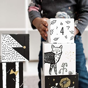 Wee Gallery Stacking Blocks - Woodland Animal Toy for Kids