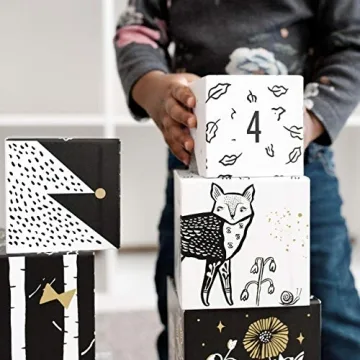 Wee Gallery Stacking Blocks - Woodland Animal Toy for Kids