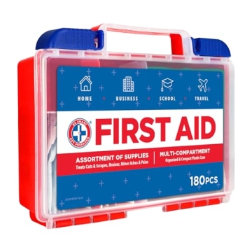 Be Smart Get Prepared 180 Piece First Aid Kit for All