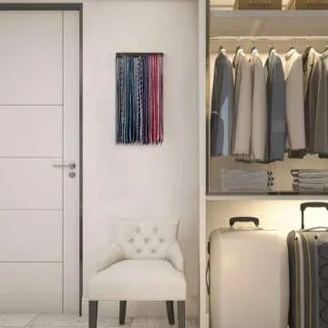 Mkono 2 Packs Tie Rack Wall Mounted Belt Hanger Holder Rustic Wood Tie Organizer for Men Closet Max ...