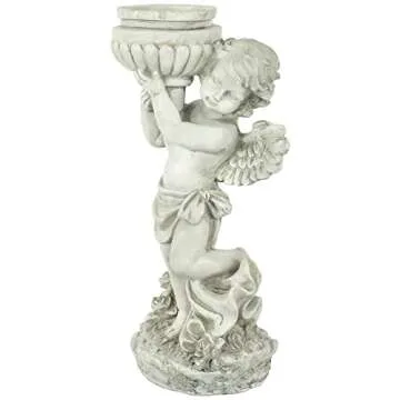Durable 17.5" Cherub Birdbath Garden Statue