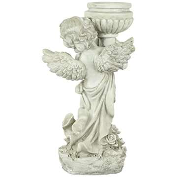 Durable 17.5" Cherub Birdbath Garden Statue