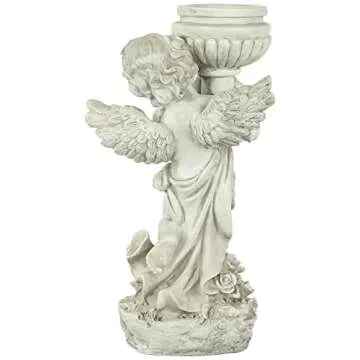 Durable 17.5" Cherub Birdbath Garden Statue