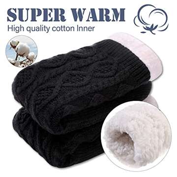 LINEMIN Womens Slipper Socks Winter Warm Fleece Lined Socks Cozy Soft Thick Fuzzy Non Slip Indoor Christmas Socks