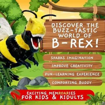 Randimals Animal Figurine Toy Bee & Tyrannosaurus Hybrid Realistic Animal Toys - Unique Mix of Safari Toys & Farm Animals Small Figurines - B-Rex Mini Animal Figures for Kids & Kidults