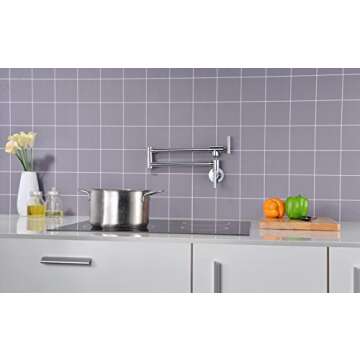 Sumerain Pot Filler Faucet Wall Mounted | Chrome Finish Kitchen