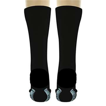 ThisWear Funny Novelty Socks Horse Legs & Horseshoe Socks Horse Lover Gifts for Women 1-Pair Novelty Crew Socks