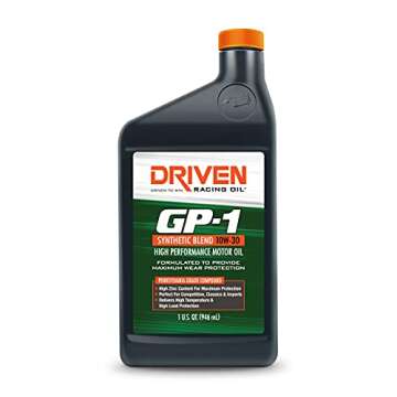 Driven Racing Oil GP-1 Synthetic Blend High Performance Motor Oil 10W-30 (12 Quart Bottles)