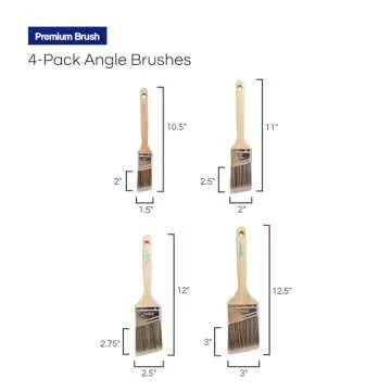 Pro Grade 4-Pack Variety Angle Paint Brushes for Clean Finishes