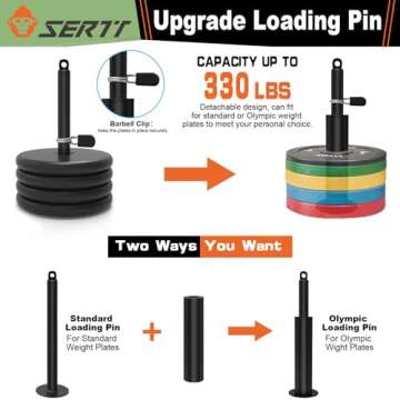 LAT and Lift Pulley System Gym, SERTT Upgraded DIY Fitness Pulley Cable Machine Attachment for Triceps Pull Downs, Biceps Curl, Forearm, Shoulder - Home Gym Exercise Pulley System Equipment