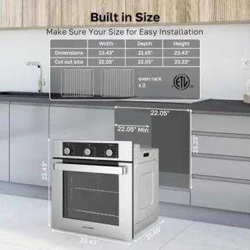 ThermoMate 24" Built-in Electric Wall Oven - Stylish & Efficient