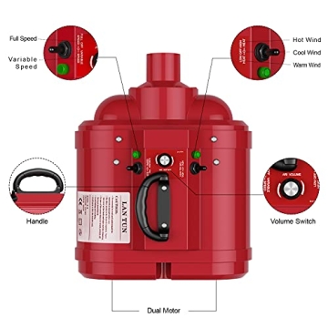 LAN TUN High-Velocity Dog Dryer - Dual Motor 5.0 HP