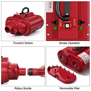 LAN TUN High-Velocity Dog Dryer - Dual Motor 5.0 HP