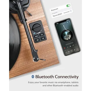 1 by ONE Turntable with Speakers and Bluetooth Connectivity