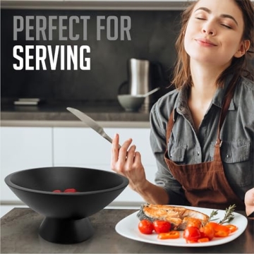 Fairwood Way Black Pedestal Bowl - Elegant 10 Inch Centerpiece