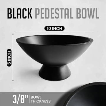 Fairwood Way Black Pedestal Bowl - Elegant 10 Inch Centerpiece