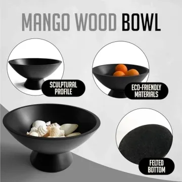 Fairwood Way Black Pedestal Bowl - Elegant 10 Inch Centerpiece