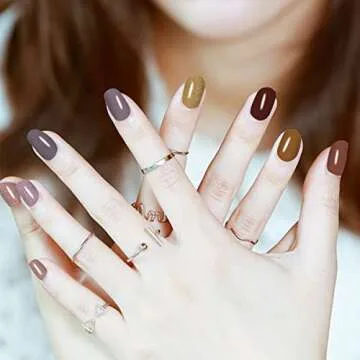 JERCLITY 336 Pieces 24 Sheets Classic Retro Solid Color Nail Polish Strips Glitter Nail Wraps with Nail File Self-Adhesive Dark Nail Stickers Full Nail Wraps for Women Girls Nail Art