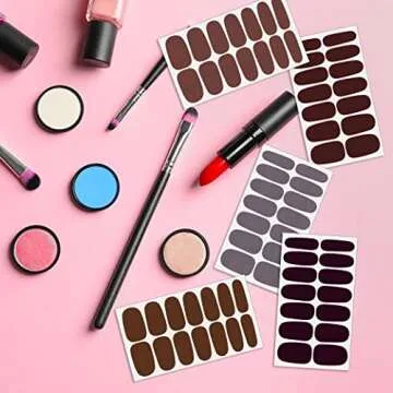 JERCLITY 336 Pieces 24 Sheets Classic Retro Solid Color Nail Polish Strips Glitter Nail Wraps with Nail File Self-Adhesive Dark Nail Stickers Full Nail Wraps for Women Girls Nail Art