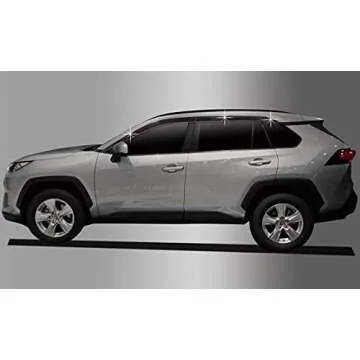 AUTOCLOVER Tape-On Rain Guards Window Visors 6 Pcs Set for Toyota Rav4 2019 2020 2021 2022 2023 2024 / Window Deflectors, Out-Channel Vent Shades (Smoked)