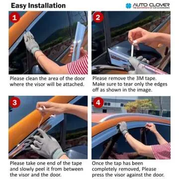 AUTOCLOVER Tape-On Rain Guards Window Visors 6 Pcs Set for Toyota Rav4 2019 2020 2021 2022 2023 2024 / Window Deflectors, Out-Channel Vent Shades (Smoked)