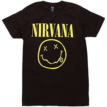 Nirvana Smile Logo T-Shirt - Black (XXX-Large)