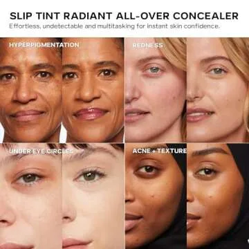 Saie Slip Tint Radiant Cream Concealer - All-Over Concealer for Dark Circles, Redness + Blemishes - Lightweight Formula Enriched with Hydrating Hyaluronic Acid - Shade 7 (0.17 oz)