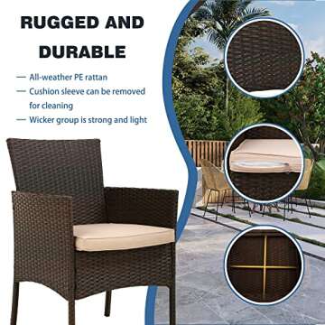 Stylish FDW Patio Bistro Set for Outdoor Comfort