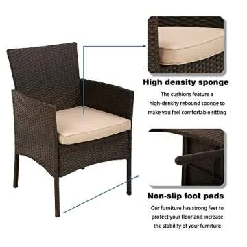 Stylish FDW Patio Bistro Set for Outdoor Comfort