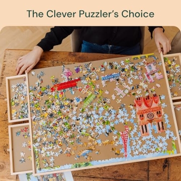 PlayVibe 1000 Piece Puzzle Board with Drawers and Cover