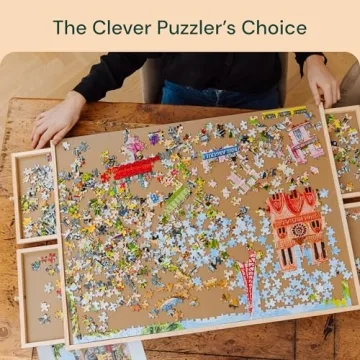 PlayVibe 1000 Piece Puzzle Board with Drawers and Cover