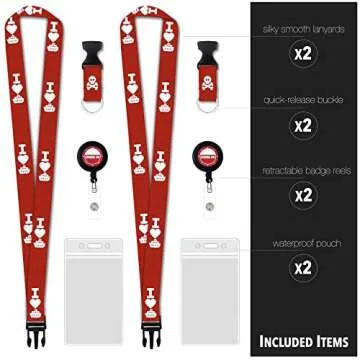 Cruise On Cruise Lanyard for Ship Cards - 2 Pack with ID Holder, Key Card Lanyard for Cruise Ship Cards Retractable Badge & Waterproof Cruise Card Holder - Cruise Essentials 2024 & 2025 (Red)