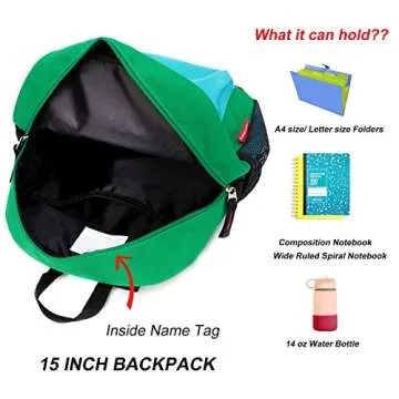 HawLander Lightweight Kids Backpack for Boys, 15 inch