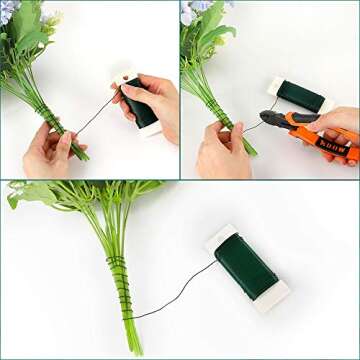 Paddle Wire, 3 Pack 114 Yards 22-Gauge Green Flexible Paddle Wire for DIY Crafts, Christmas Tree, Wr...