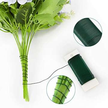 Paddle Wire, 3 Pack 114 Yards 22-Gauge Green Flexible Paddle Wire for DIY Crafts, Christmas Tree, Wreaths, Garland and Floral Flower Arrangements