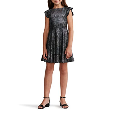 Zac Posen Girls' Fit & Flare Party Dress in Black/Silver