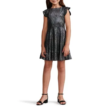 Zac Posen Girls' Fit & Flare Party Dress in Black/Silver