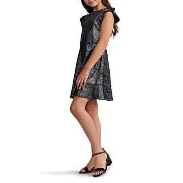Zac Posen Girls' Fit & Flare Party Dress in Black/Silver