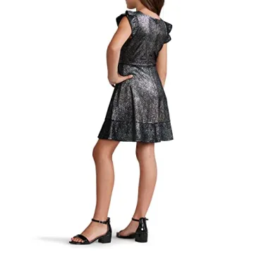 Zac Posen Girls' Fit & Flare Party Dress in Black/Silver