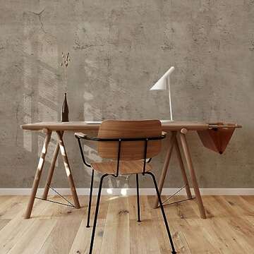 WAPANE Beige Concrete Wallpaper 15.7in x 80in, Cement Contact Paper 3D Matte Textured, Concrete Wall Paper Peel and Stick Self-Adhesive Removable for Living Room Bedroom Bathroom Gym