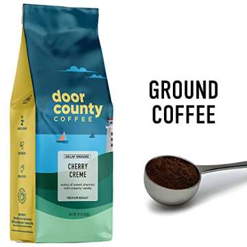 Door County Cherry Creme DECAF Coffee | 10oz Ground - Gourmet Flavor