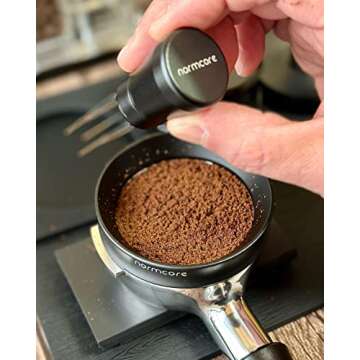 Normcore WDT Distribution Tool V2-9 Prong Espresso Distribution Tool - Needle Espresso Stirrer I 0.3mm Thick Spring Wires - Espresso Coffee Stirrer - Anodized Aluminum Handle