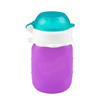 Purple 3.5 oz Reusable Silicone Snack Pouch for Kids