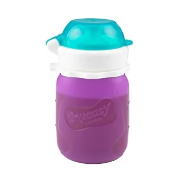 Purple 3.5 oz Reusable Silicone Snack Pouch for Kids