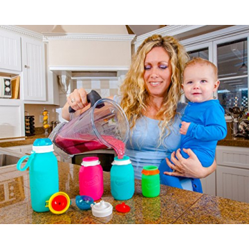 Purple 3.5 oz Reusable Silicone Snack Pouch for Kids