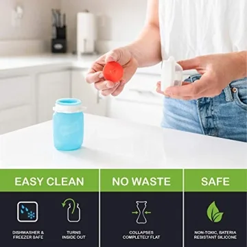 Purple 3.5 oz Reusable Silicone Snack Pouch for Kids